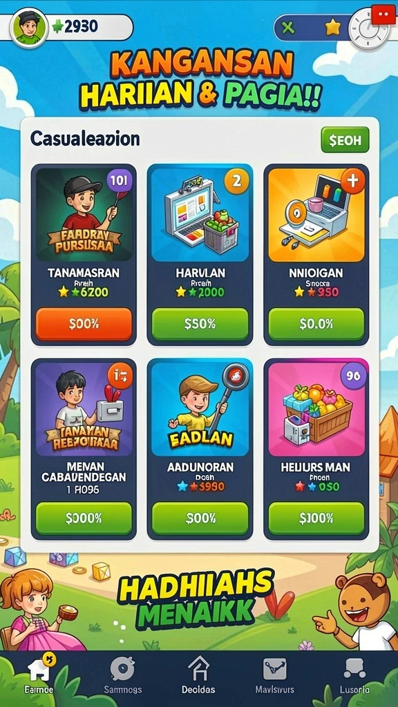 Mode permainan yang beragam dan seru.