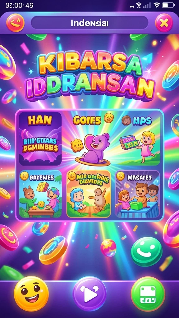 Tampilan antarmuka gaming yang menarik dan mudah digunakan.
